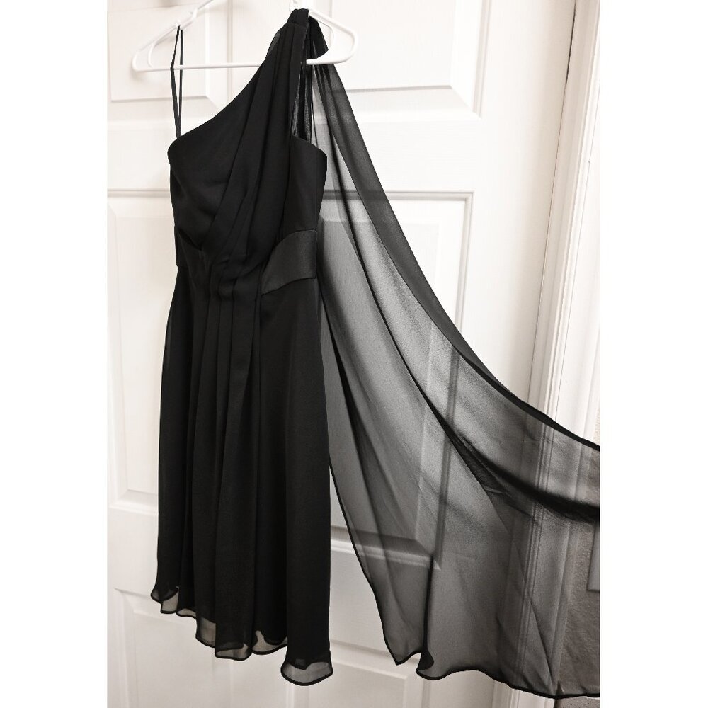 White House Black Market Asymmetrical One Shoulder Dress Black Size 0